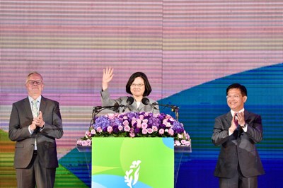 President Tsai gave a speech at the opening of Taichung World Flora Expo
