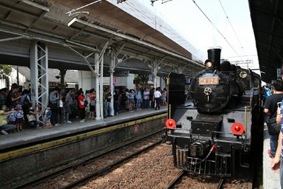 Old train locomotive as a national treasure